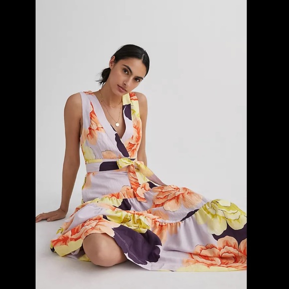 Anthropologie NWT Maeve Floral Wrap Maxi Dress Size 22W. - Picture 4 of 14